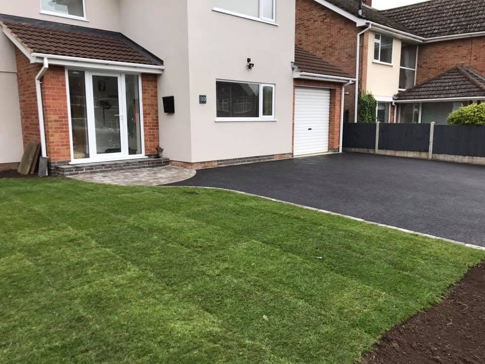 New block paved driveway in Leicester after installation by Rocks Landscaping